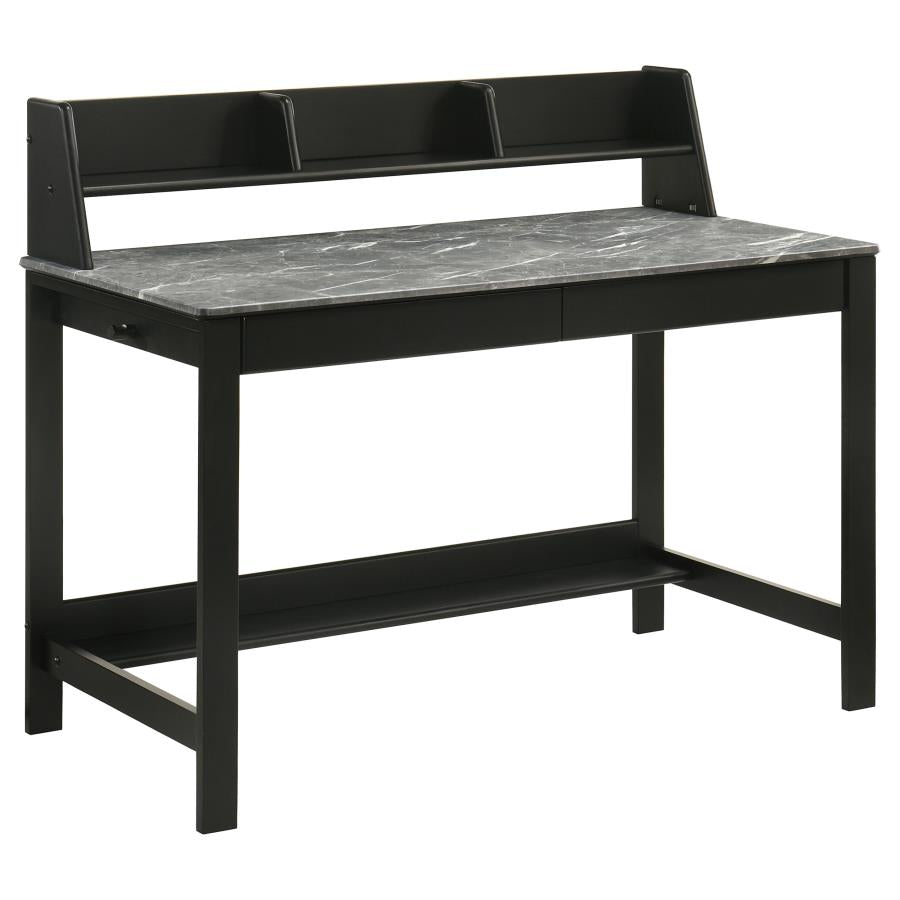 Besler 47-inch SmartTop Writing Desk with Shelf Grey Stone and Black - 801076