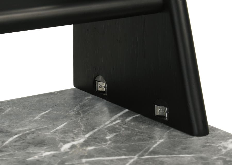 Besler 47-inch SmartTop Writing Desk with Shelf Grey Stone and Black - 801076