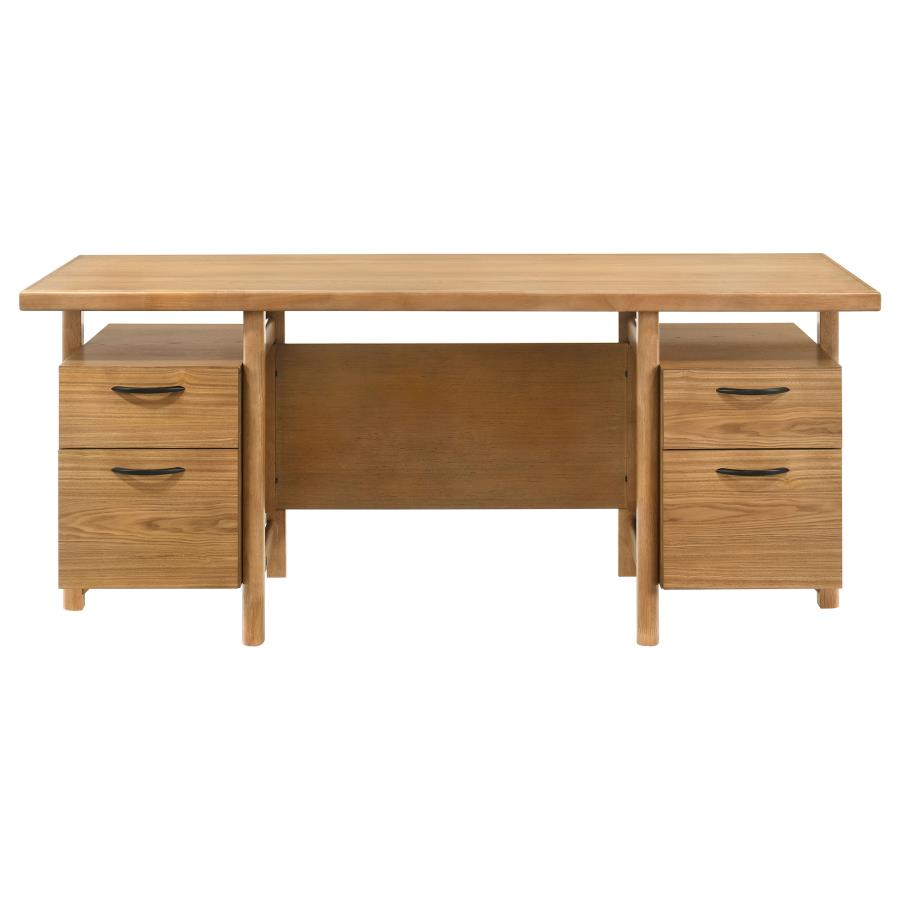 Roldan 69-inch 4-drawer Computer Desk with File Drawer Light Ash - 801115