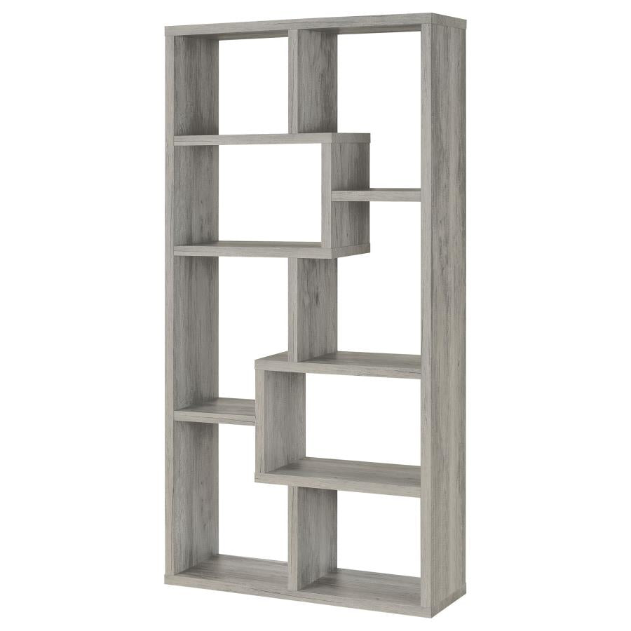 Theo 71-inch 6-shelf Bookshelf Grey Driftwood - 801137