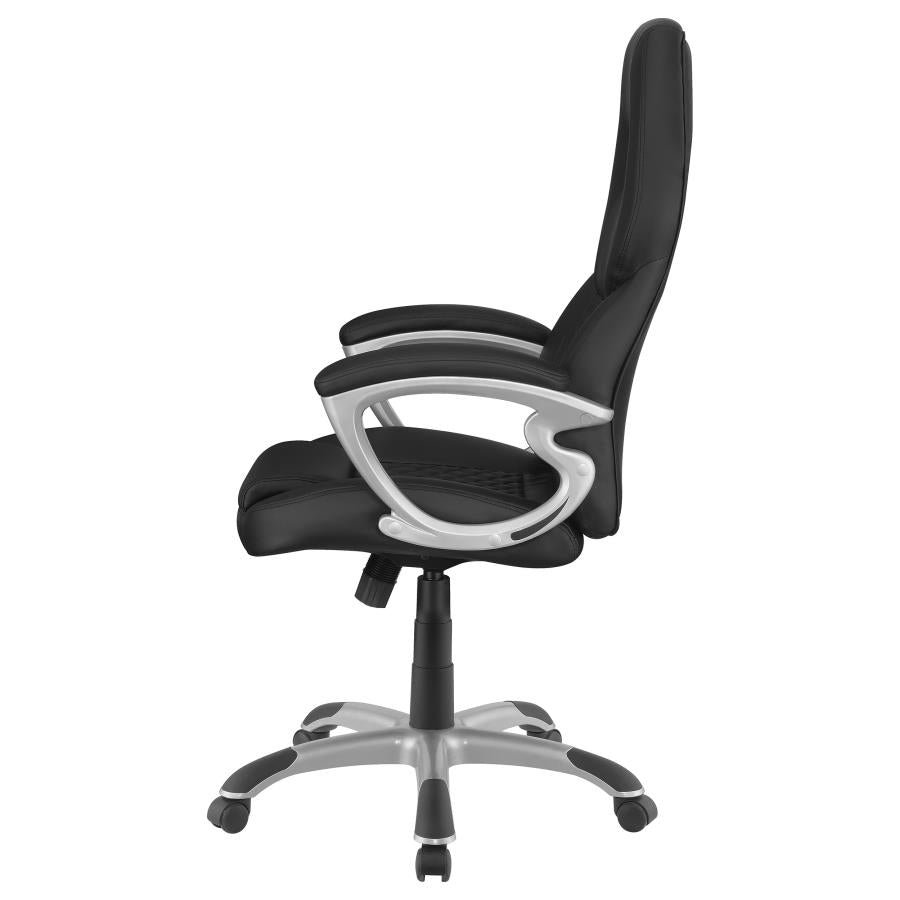 Bruce Upholstered Adjustable Home Office Desk Chair Black - 801296
