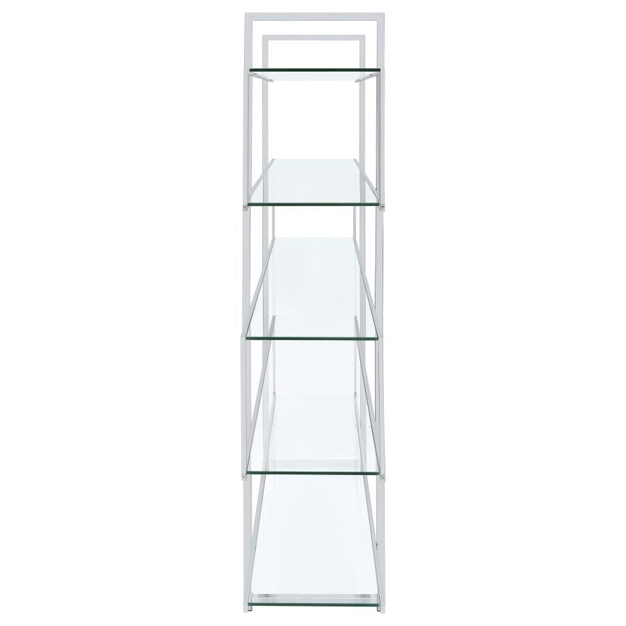 Elmer 63-inch 5-shelf Bookshelf Clear and Chrome - 801304