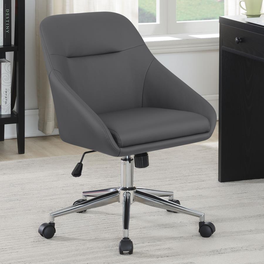 Jackman Upholstered Adjustable Home Office Desk Chair Grey - 801422