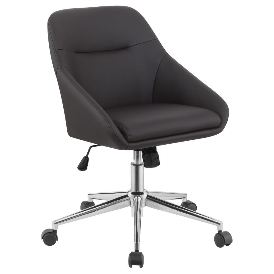 Jackman Upholstered Adjustable Home Office Desk Chair Brown - 801426