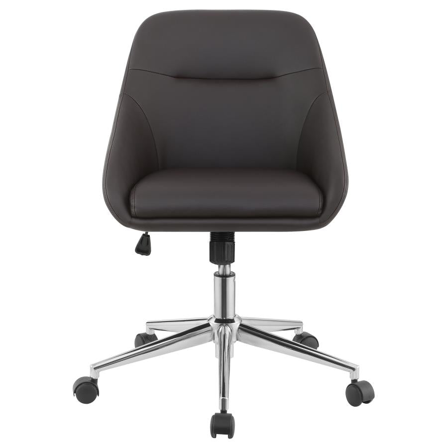 Jackman Upholstered Adjustable Home Office Desk Chair Brown - 801426