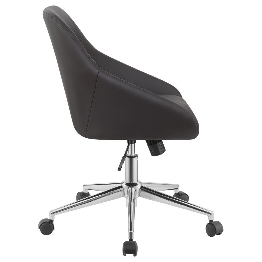 Jackman Upholstered Adjustable Home Office Desk Chair Brown - 801426