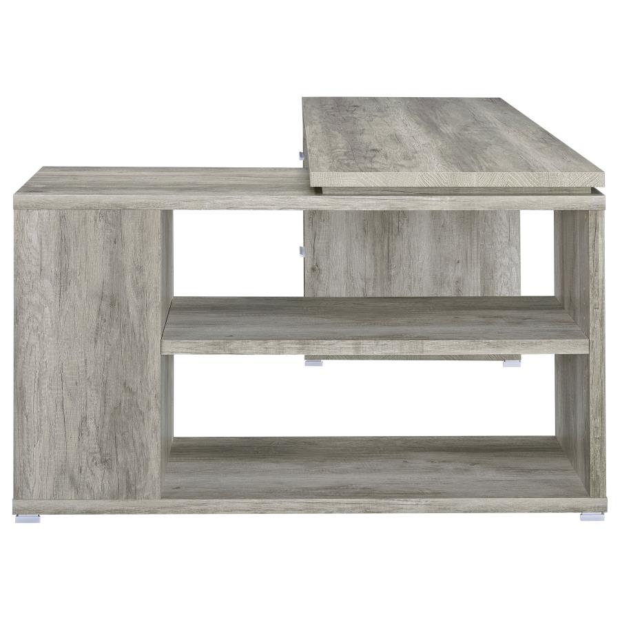 Yvette 60-inch 3-drawer L-Shape Computer Desk Grey Driftwood - 801516