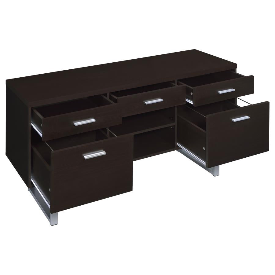 Lawtey 5-drawer Home Office Storage Credenza Cappuccino - 801522
