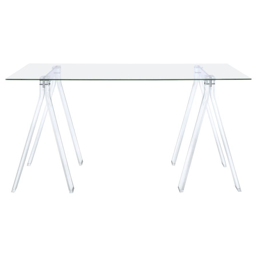 Amaturo 59-inch Glass Top Acrylic Writing Desk Clear - 801535