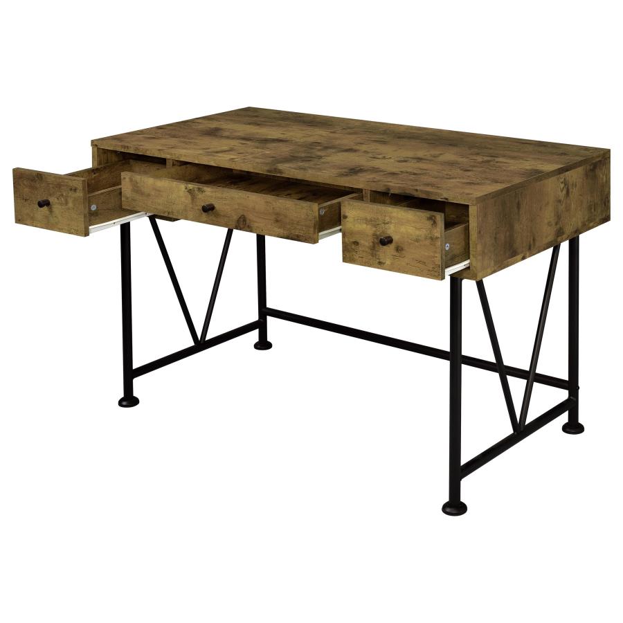 Analiese 47-inch 3-drawer Writing Desk Rustic Nutmeg - 801541