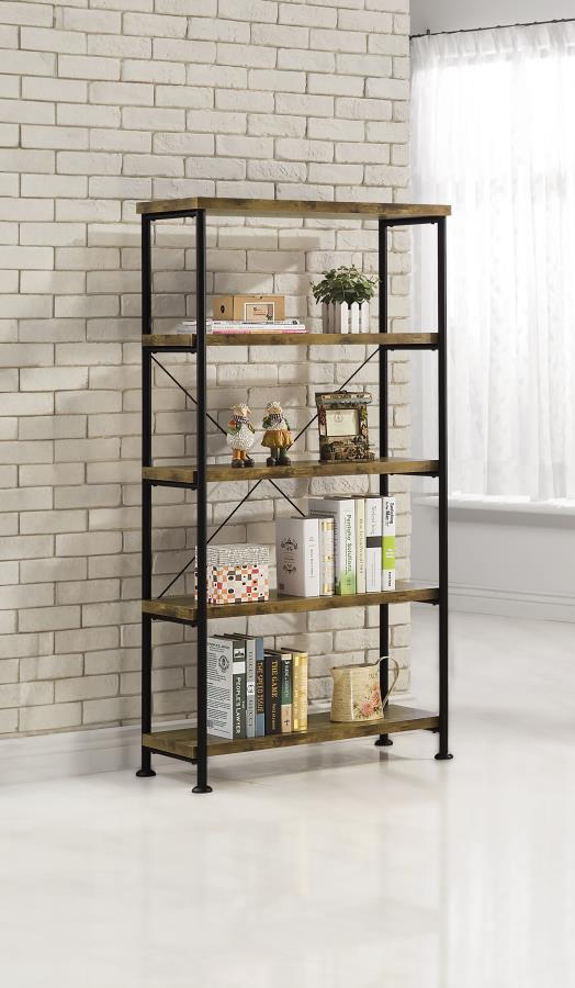 Analiese 63-inch 4-shelf Bookshelf Rustic Nutmeg - 801542
