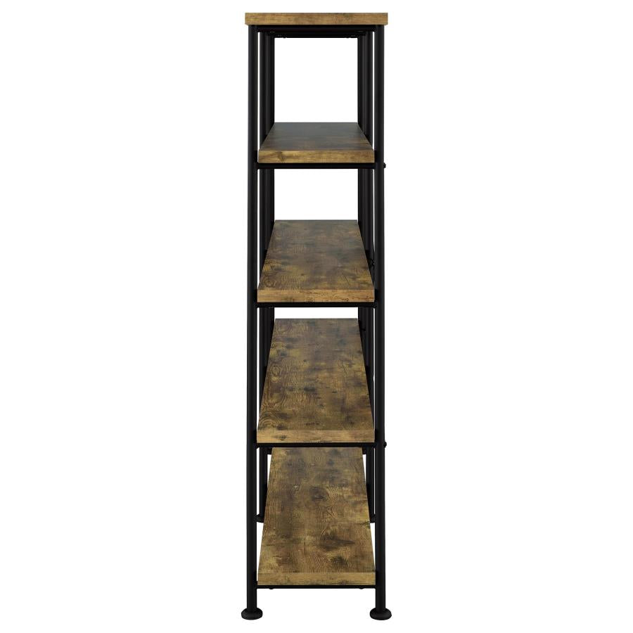 Analiese 63-inch 4-shelf Double Bookshelf Rustic Nutmeg - 801543