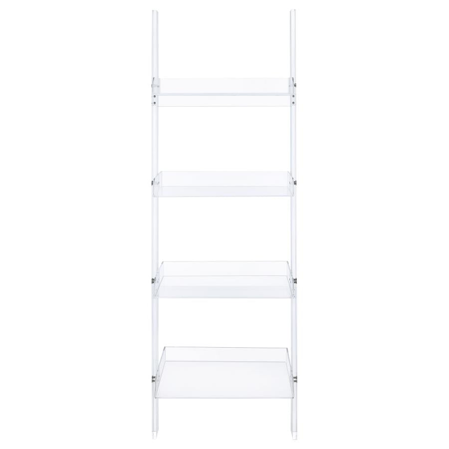 Amaturo 72-inch 4-shelf Acrylic Ladder Bookshelf Clear - 801553