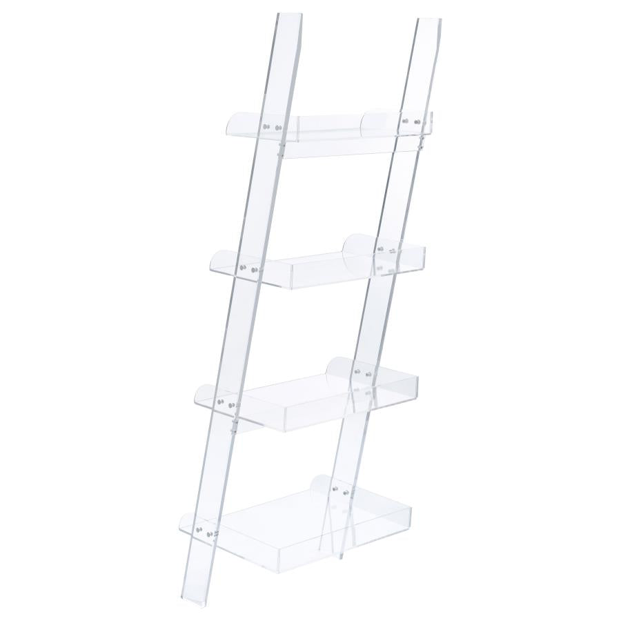 Amaturo 72-inch 4-shelf Acrylic Ladder Bookshelf Clear - 801553