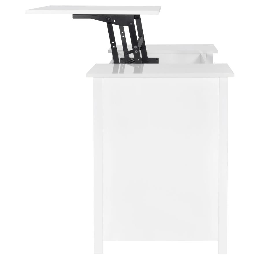 Dylan 60-inch 4-drawer Lift Top Office Desk White High Gloss - 801573