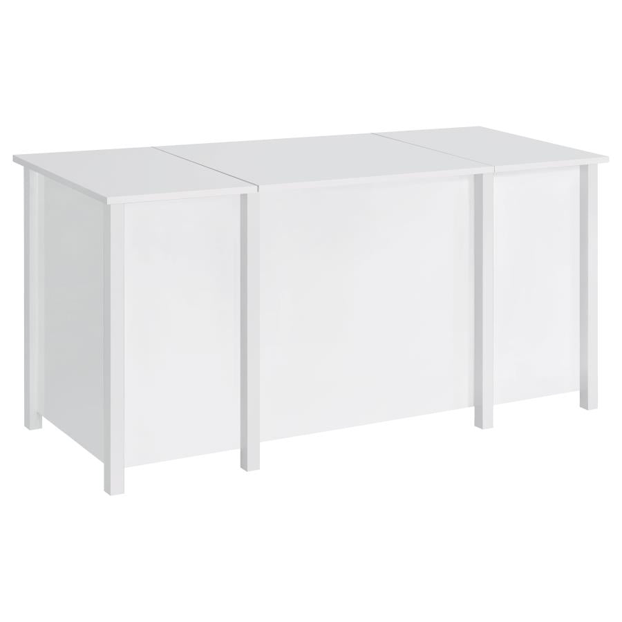 Dylan 60-inch 4-drawer Lift Top Office Desk White High Gloss - 801573
