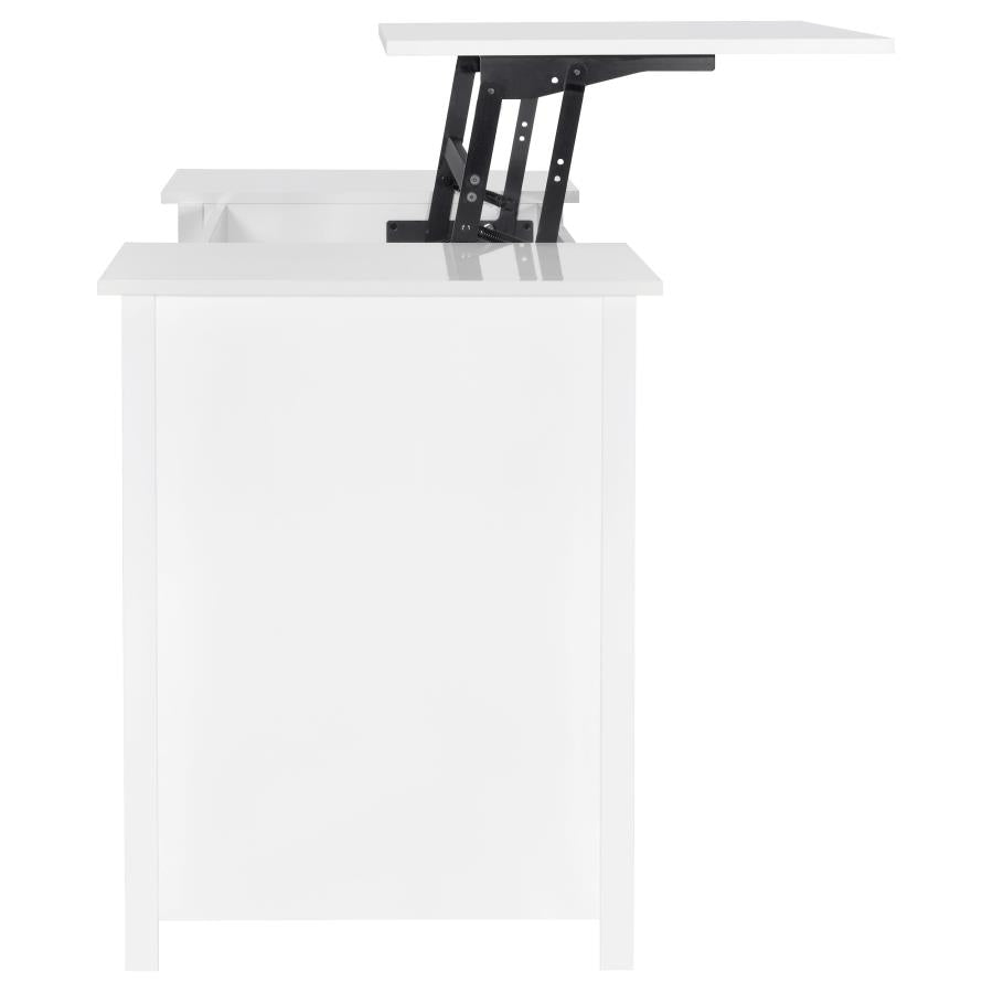 Dylan 60-inch 4-drawer Lift Top Office Desk White High Gloss - 801573