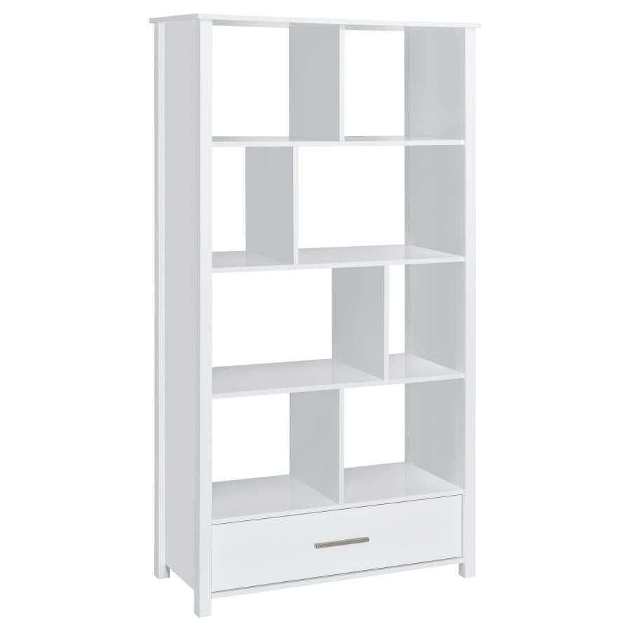Dylan 68-inch 4-shelf Storage Bookshelf White High Gloss - 801574