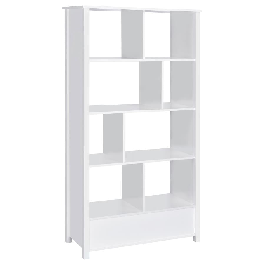 Dylan 68-inch 4-shelf Storage Bookshelf White High Gloss - 801574
