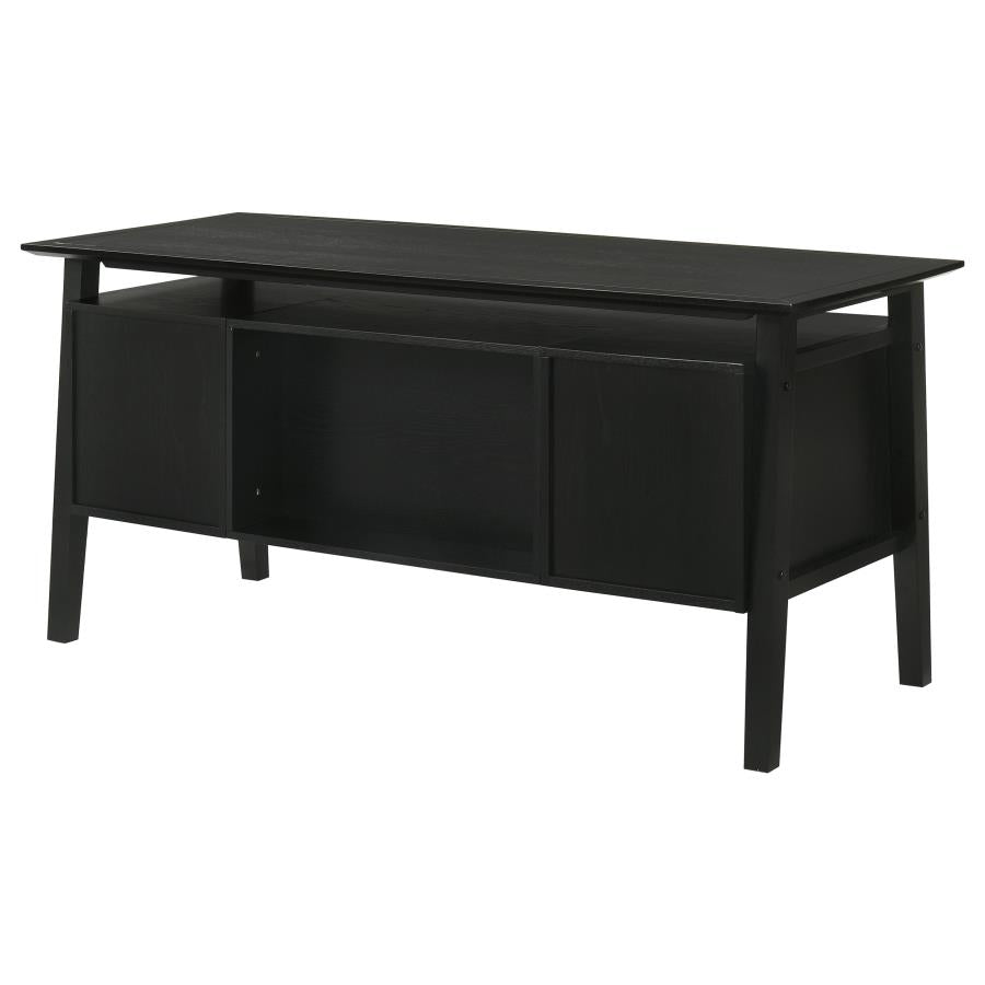 Goodson 64-inch 4-Drawer Double Pedestal Computer Desk Black - 801586