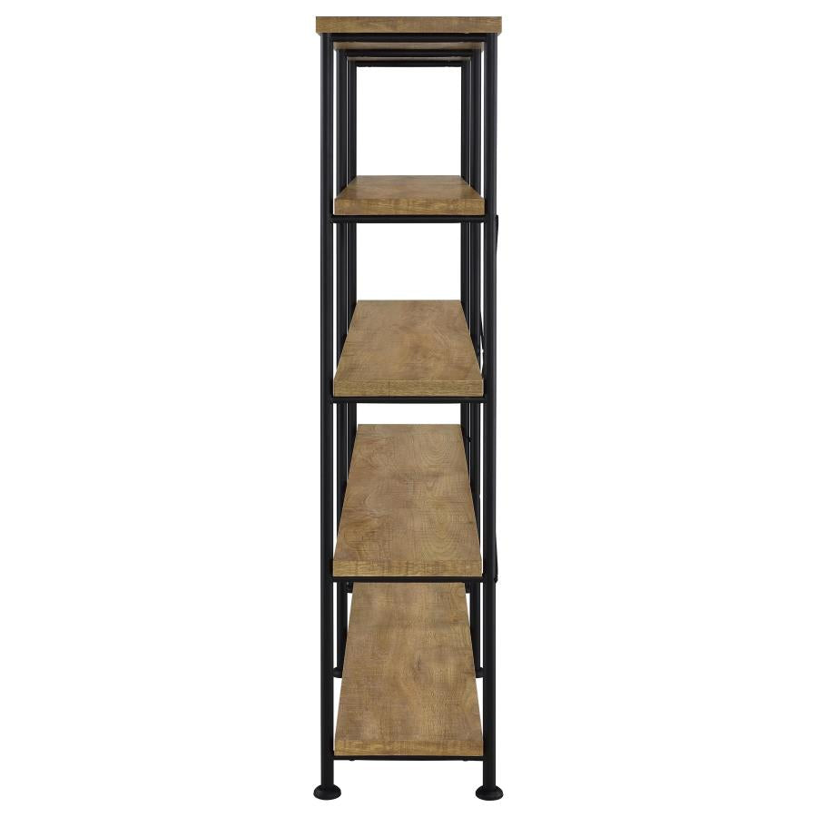 Analiese 63-inch 4-shelf Double Bookshelf Mango - 801853