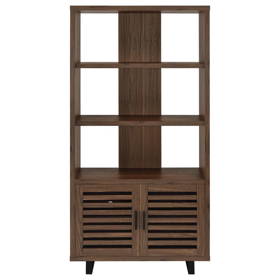 Maddox 71-inch 3-shelf Cabinet Bookcase Walnut - 801863