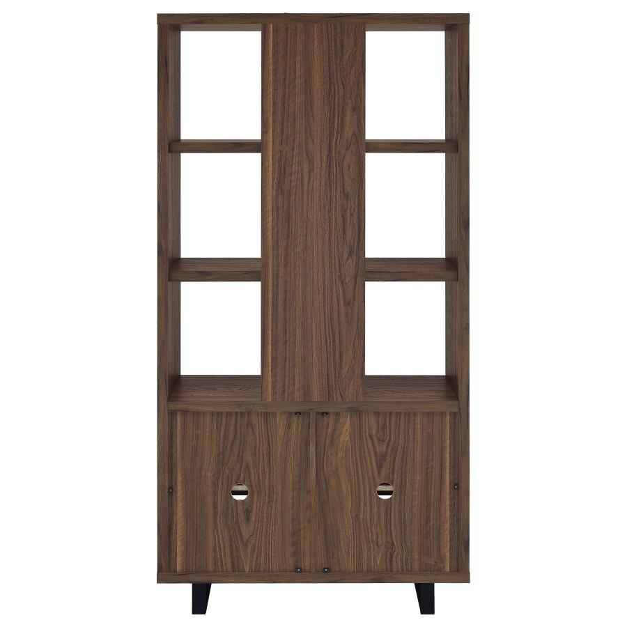 Maddox 71-inch 3-shelf Cabinet Bookcase Walnut - 801863