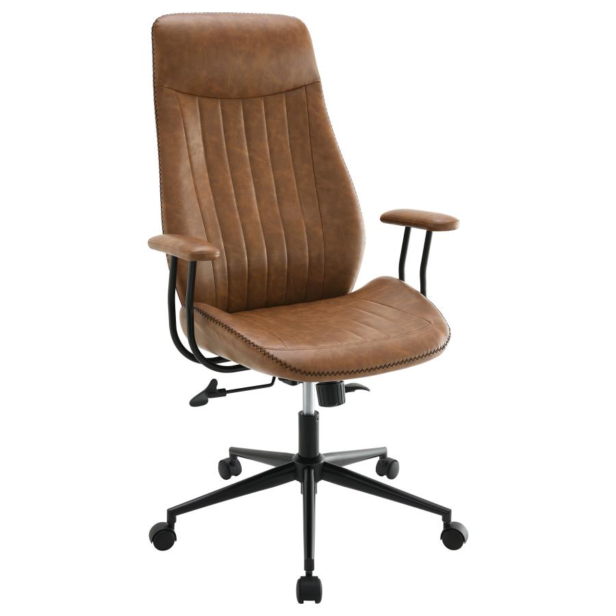 Ranger Upholstered Adjustable Home Office Desk Chair Brown - 801941