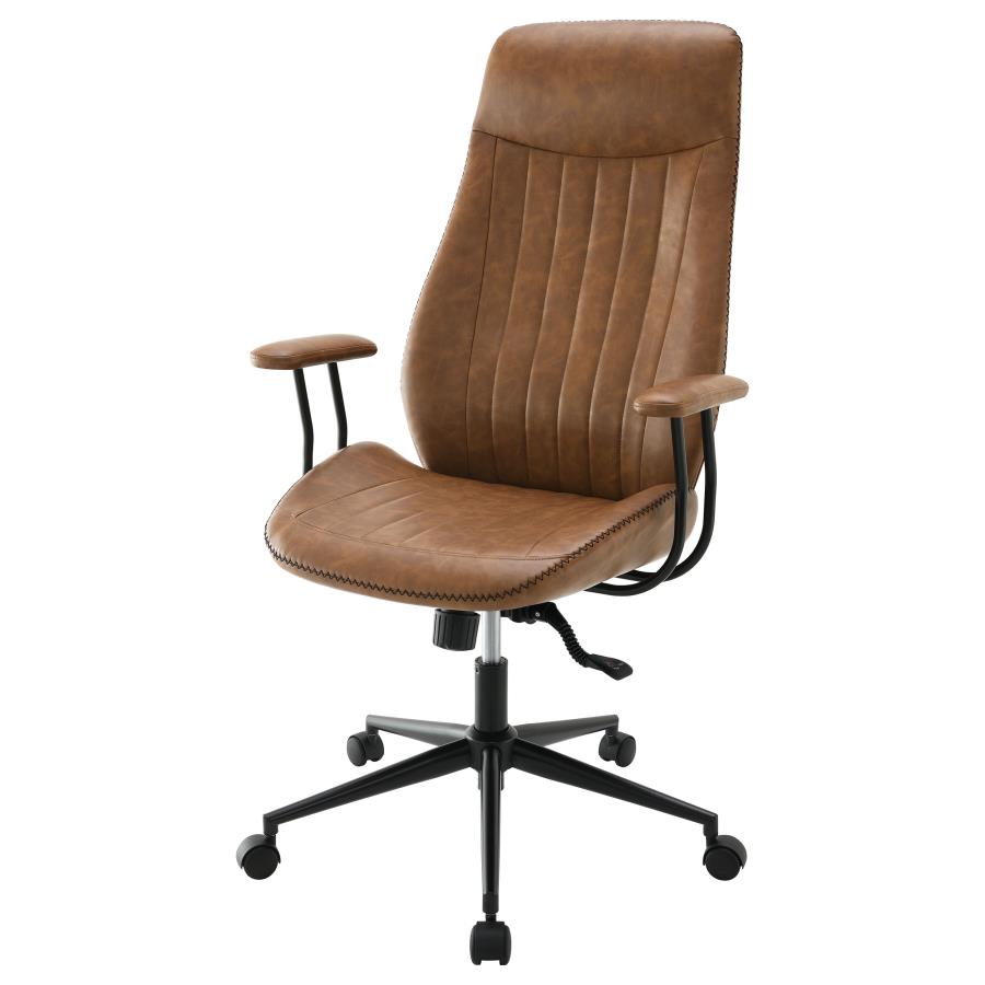 Ranger Upholstered Adjustable Home Office Desk Chair Brown - 801941