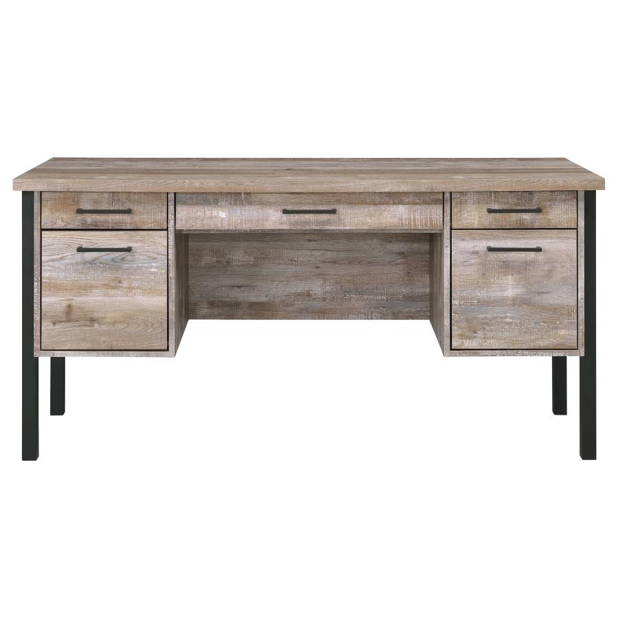 Samson 60-inch 4-drawer Office Computer Desk Weathered Oak - 801950