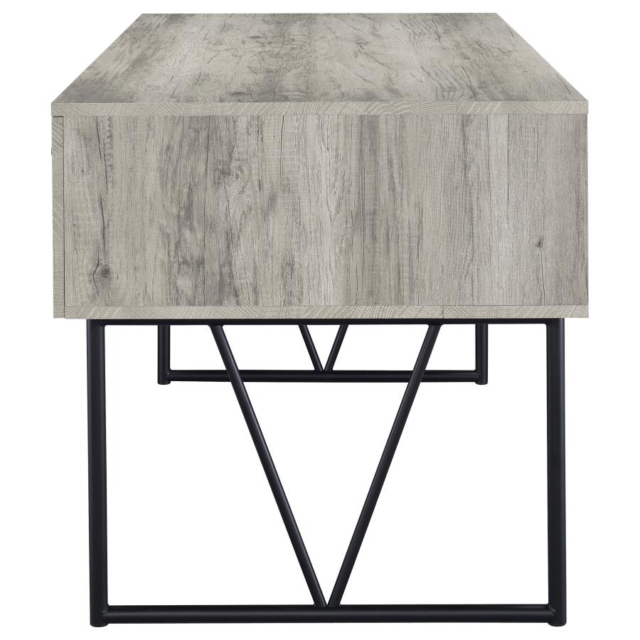 Analiese 63-inch 4-drawer Writing Desk Grey Driftwood - 801999