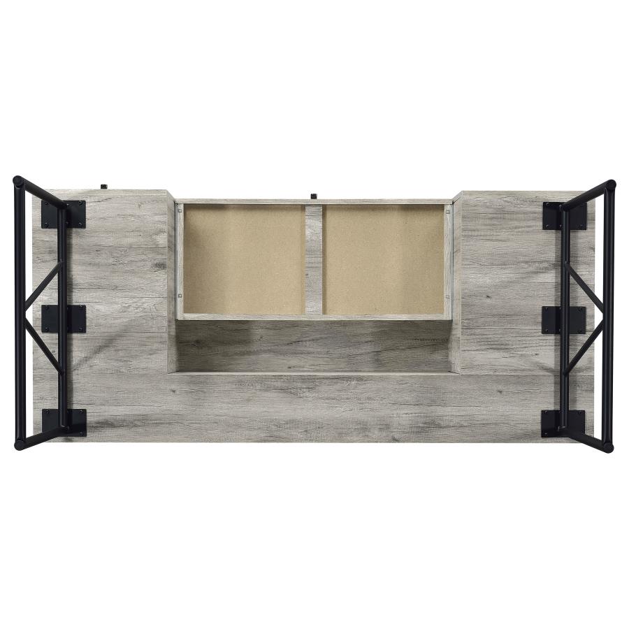 Analiese 63-inch 4-drawer Writing Desk Grey Driftwood - 801999