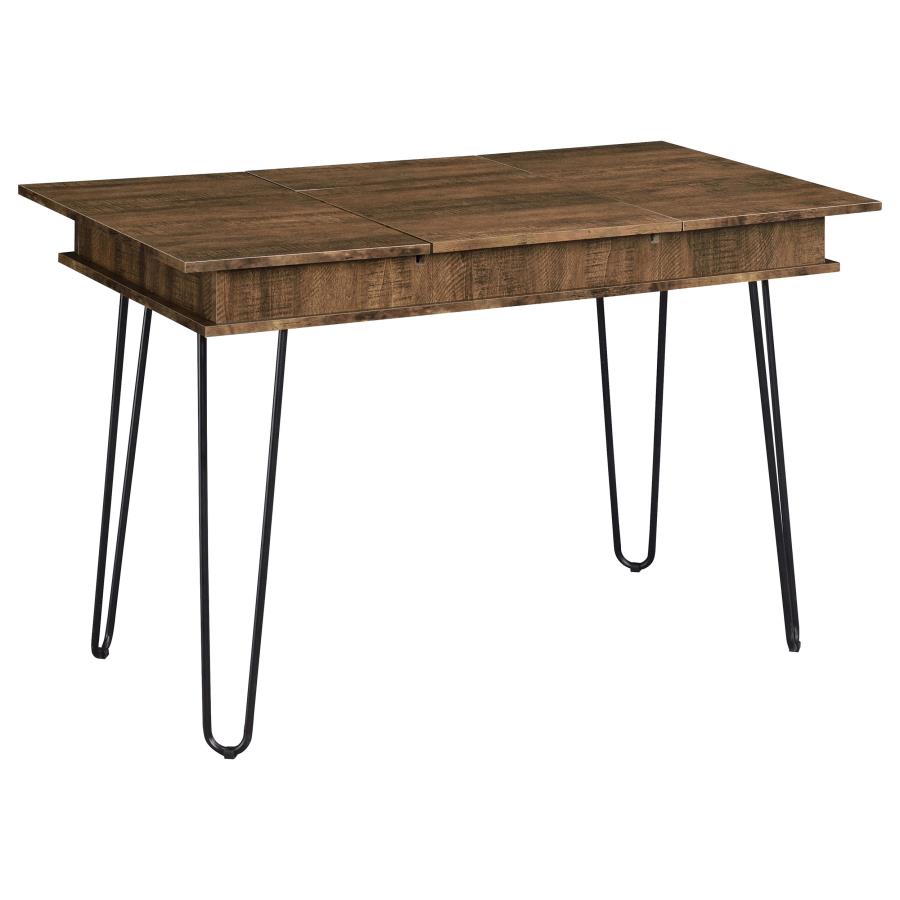 Sheeran 47-inch Writing Desk with Storage Rustic Amber - 802011