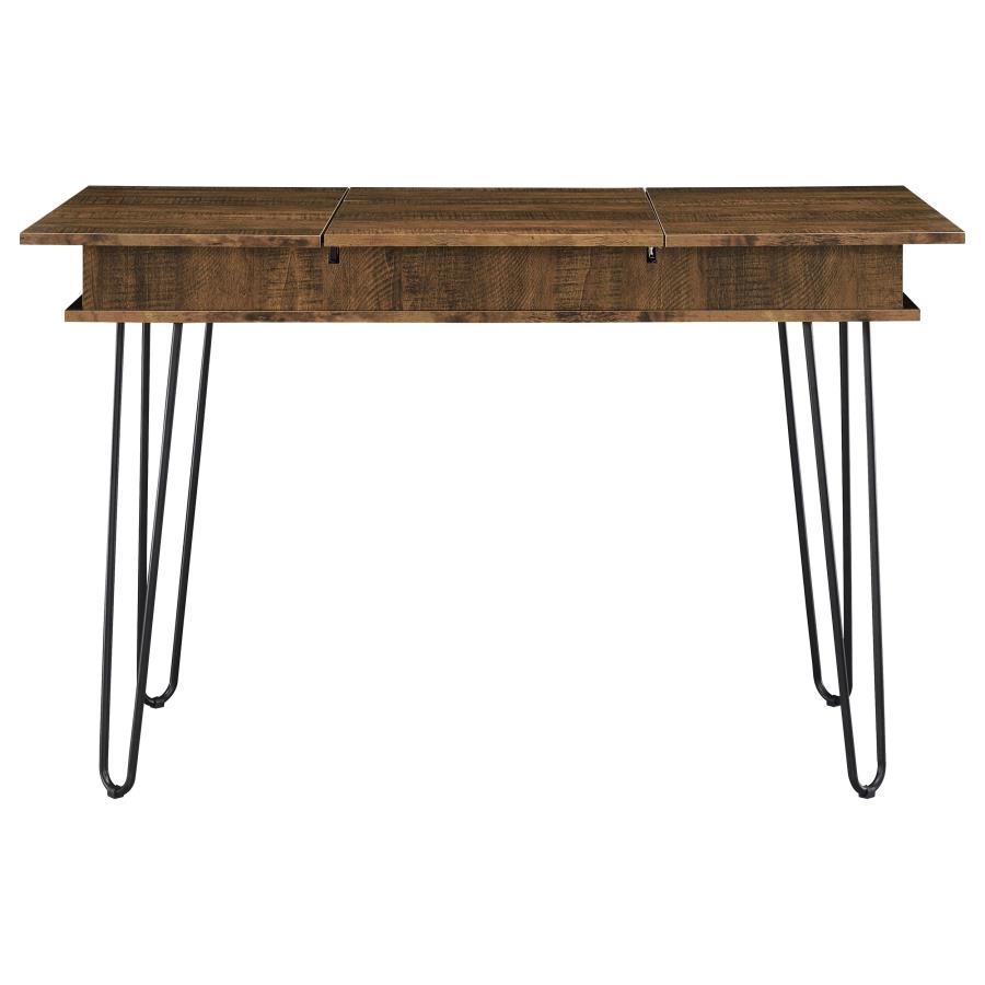 Sheeran 47-inch Writing Desk with Storage Rustic Amber - 802011