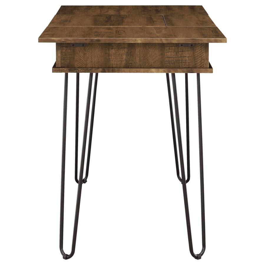 Sheeran 47-inch Writing Desk with Storage Rustic Amber - 802011
