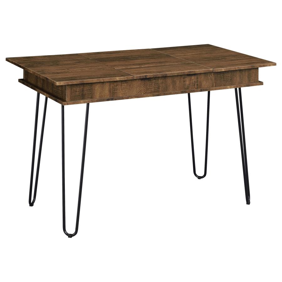 Sheeran 47-inch Writing Desk with Storage Rustic Amber - 802011