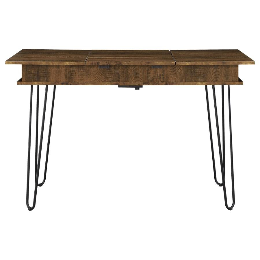 Sheeran 47-inch Writing Desk with Storage Rustic Amber - 802011