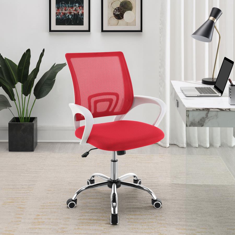 Felton Upholstered Adjustable Home Office Desk Chair Red - 802017