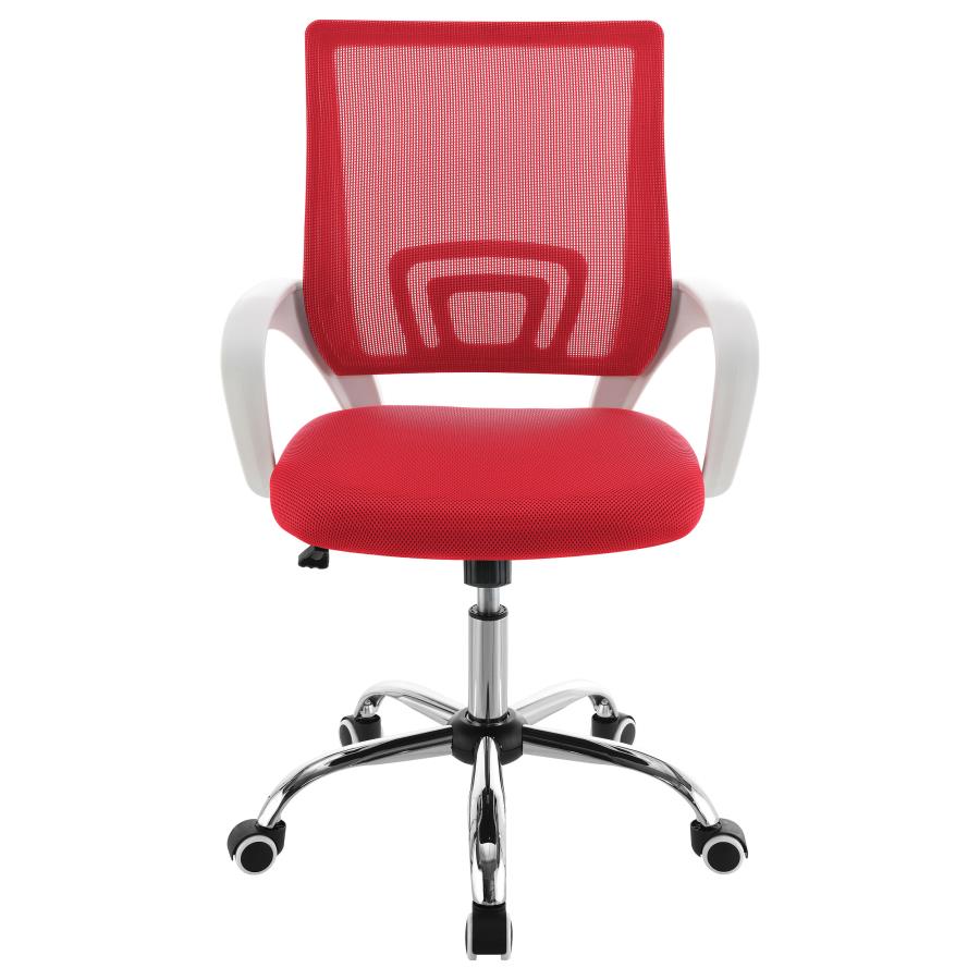 Felton Upholstered Adjustable Home Office Desk Chair Red - 802017