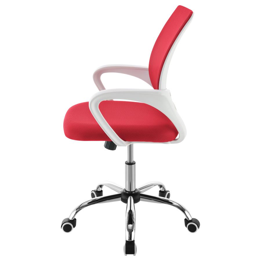 Felton Upholstered Adjustable Home Office Desk Chair Red - 802017