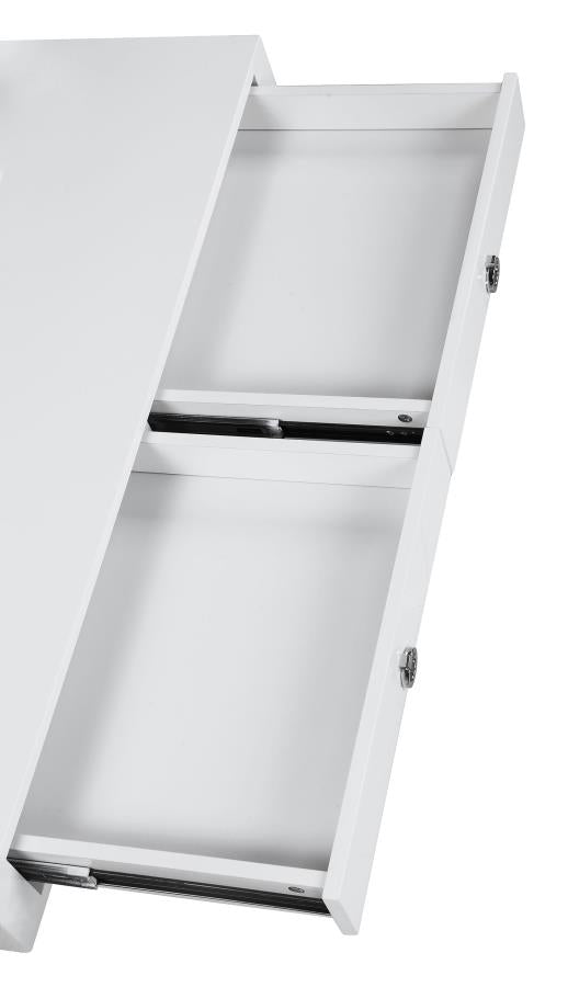 Gemma 48-inch 2-drawer Writing Desk White High Gloss - 802141