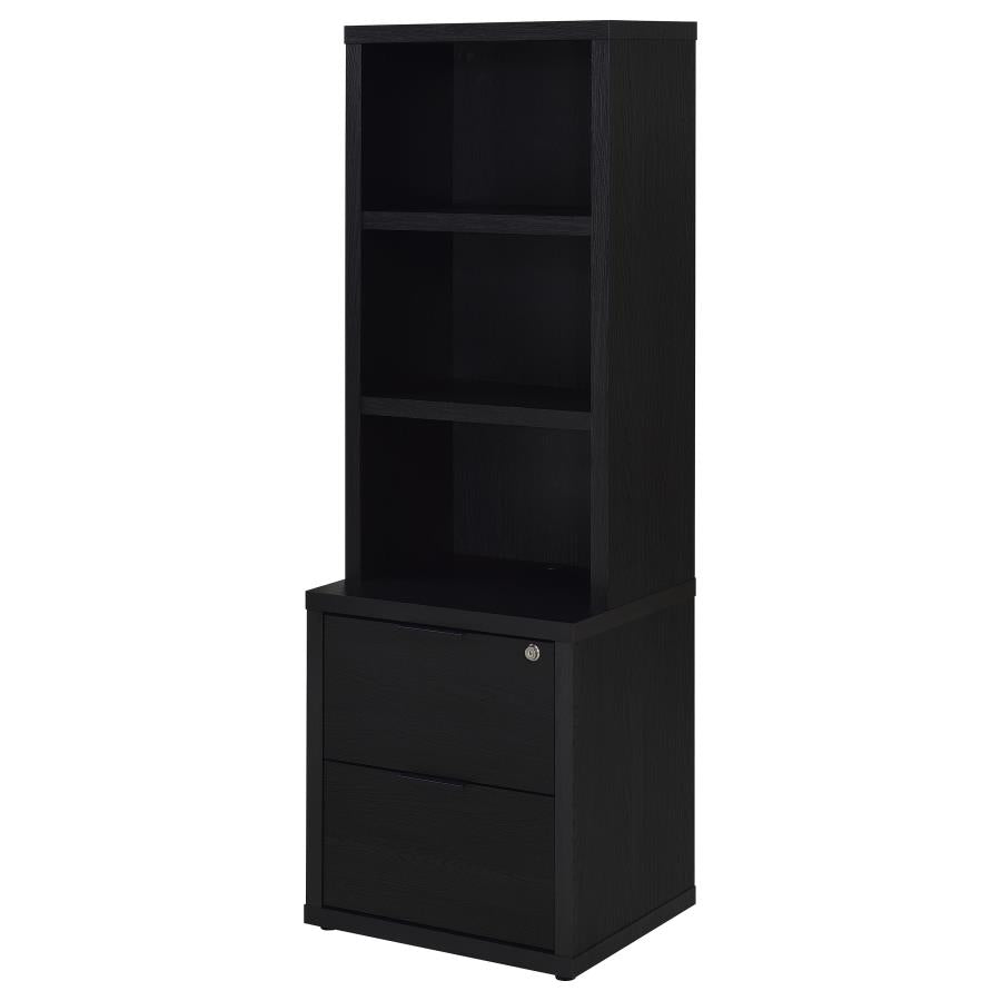 Westpark 3-piece Wall Unit Bookcase Set with USB Black - 802703-S3