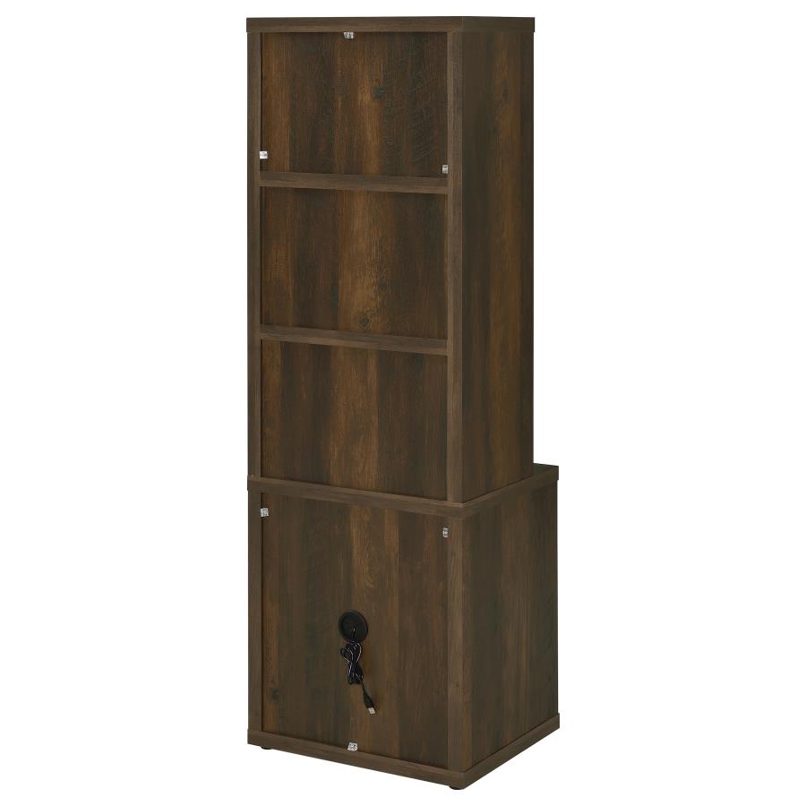 Westpark 3-shelf Bookcase USB and Lockable Drawer Dark Pine - 802713
