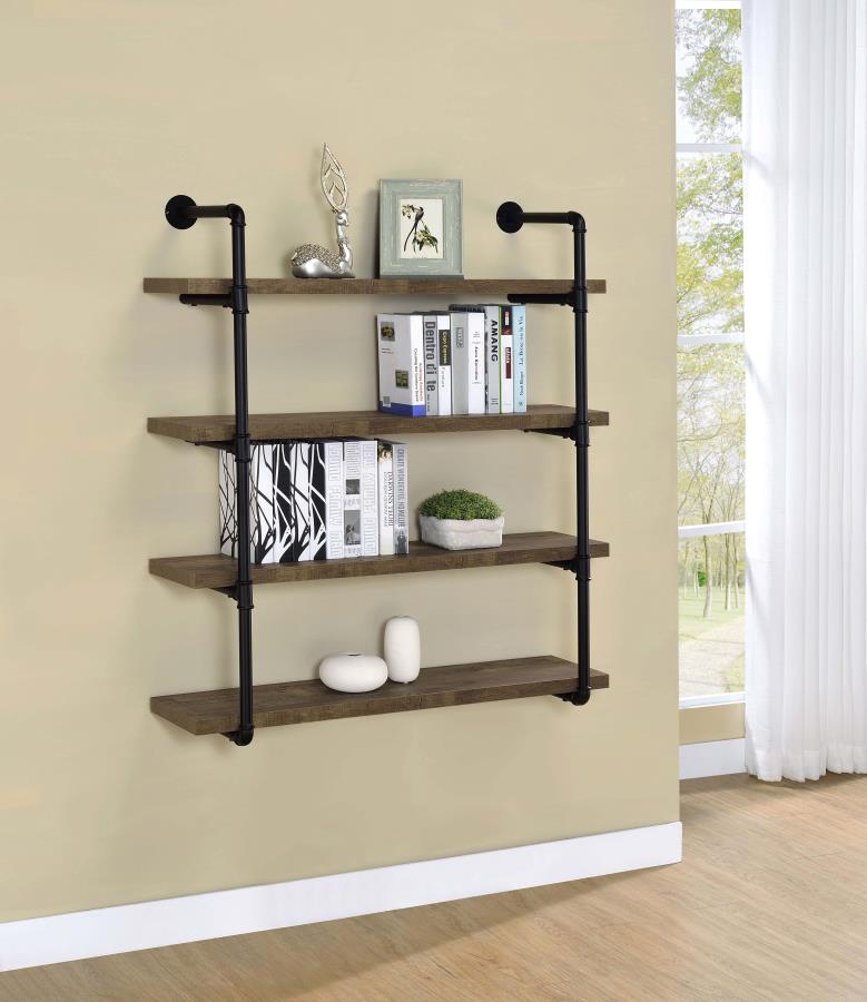 Elmcrest 39-inch 4-shelf Wall Bookshelf Rustic Oak - 804417