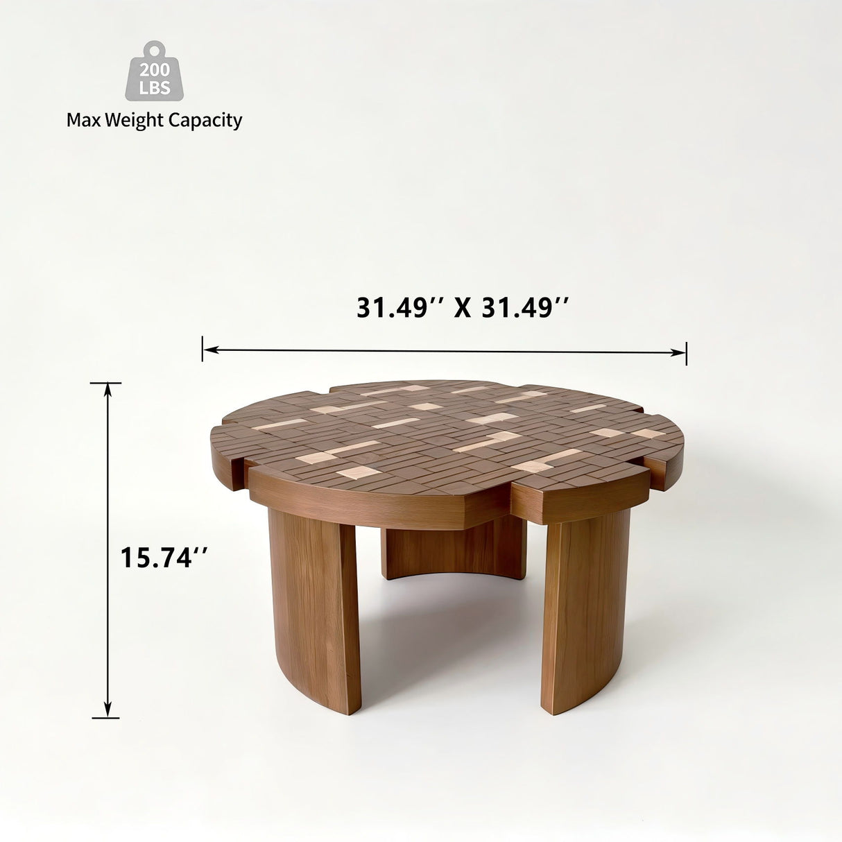 Round End Table For Living Room - Brown / Yellow