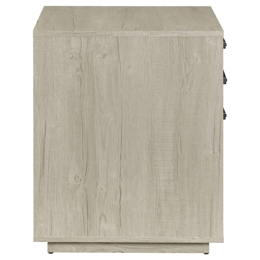 Loomis 3-drawer Home Office File Cabinet Whitewashed Grey - 805882