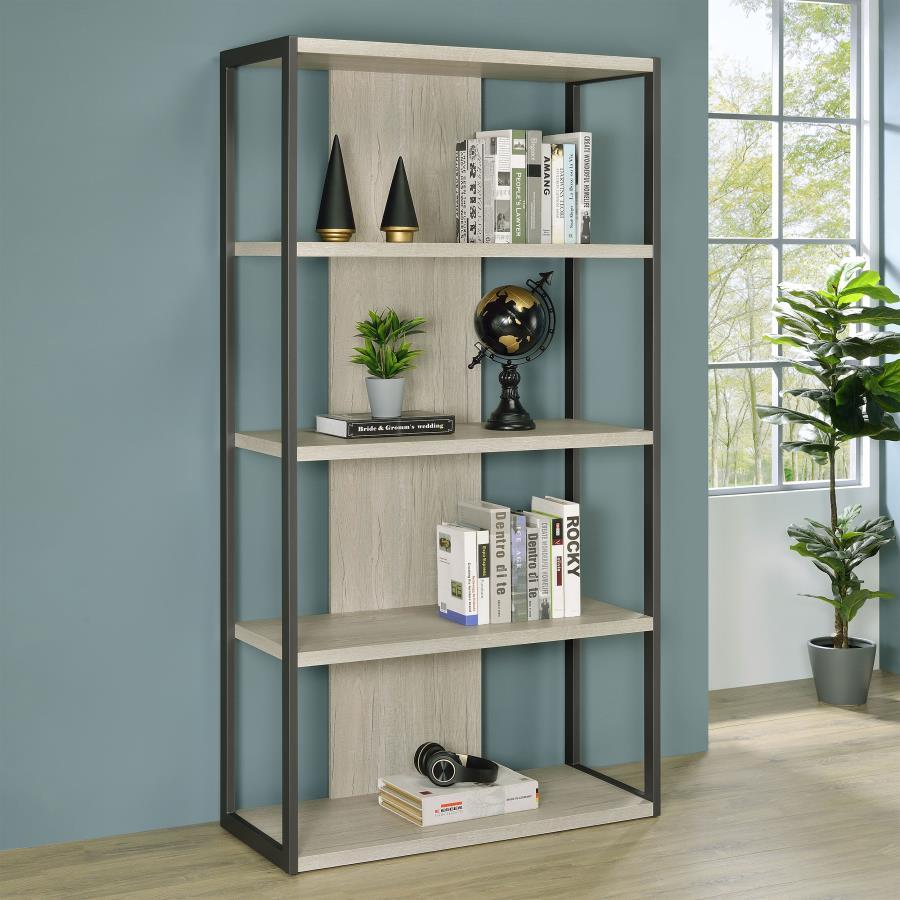Loomis 72-inch 4-shelf Bookshelf Whitewashed Grey - 805883