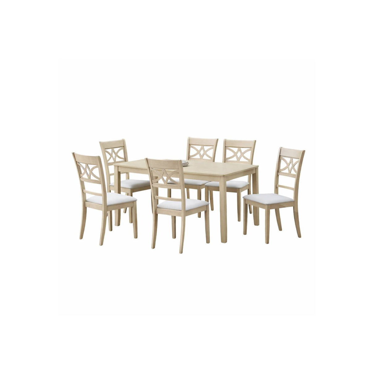 Ferris - 7 Piece Dining Set With Cross Back Chairs And Rectangular Table - Antique White