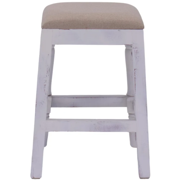 VD MARTHA WHITE STOOL 24 BACKLE#719 - MARB24NW