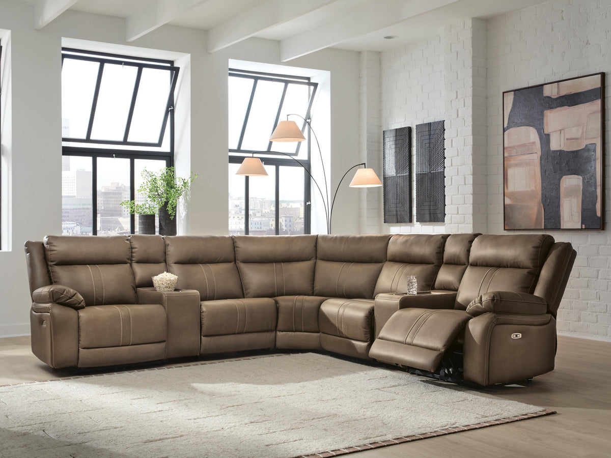 Max-Momentum 7-Piece Power Reclining Sectional with Audio Consoles - PC82305S7